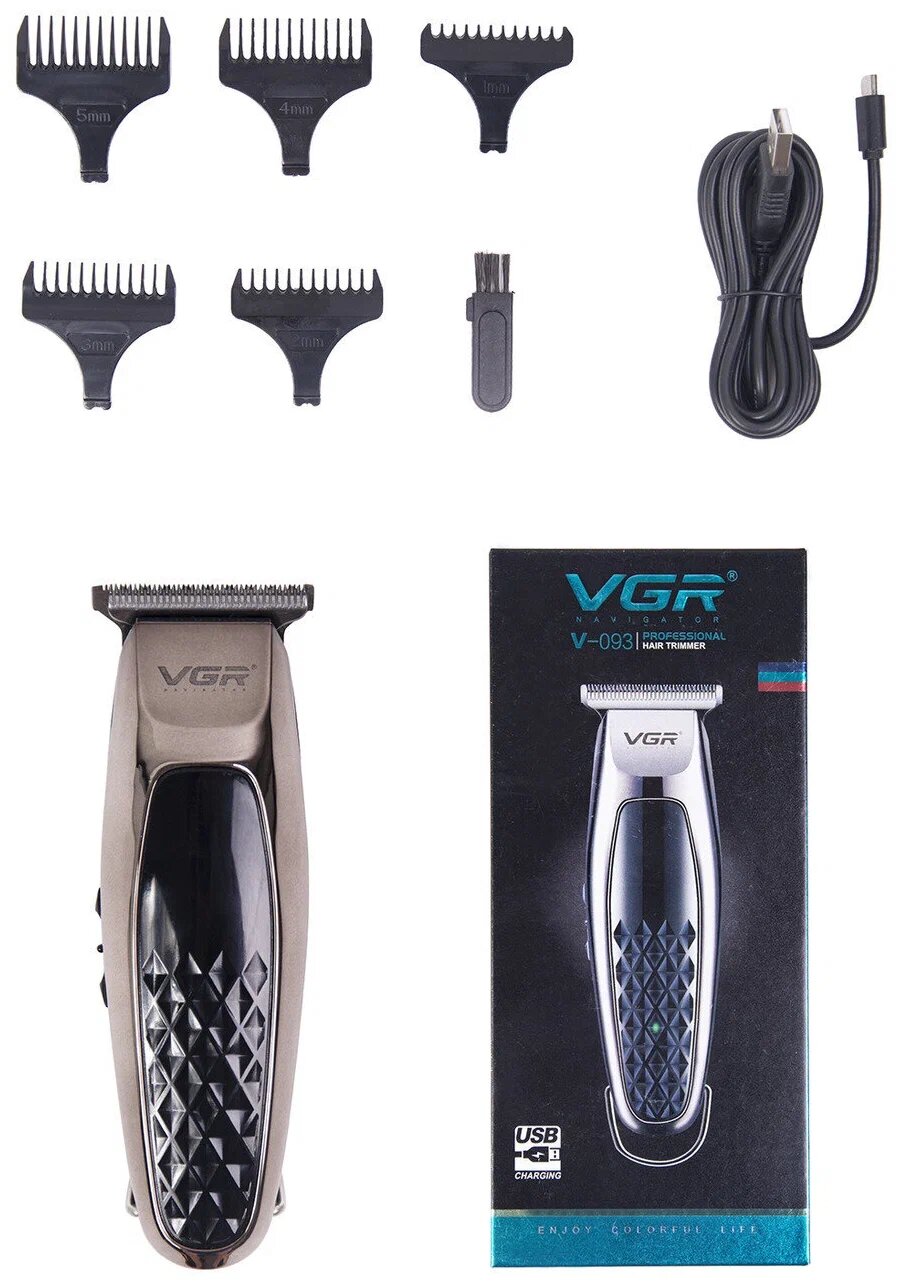 Триммер для бороды и усов, Триммер VGR Professional V-093, черный