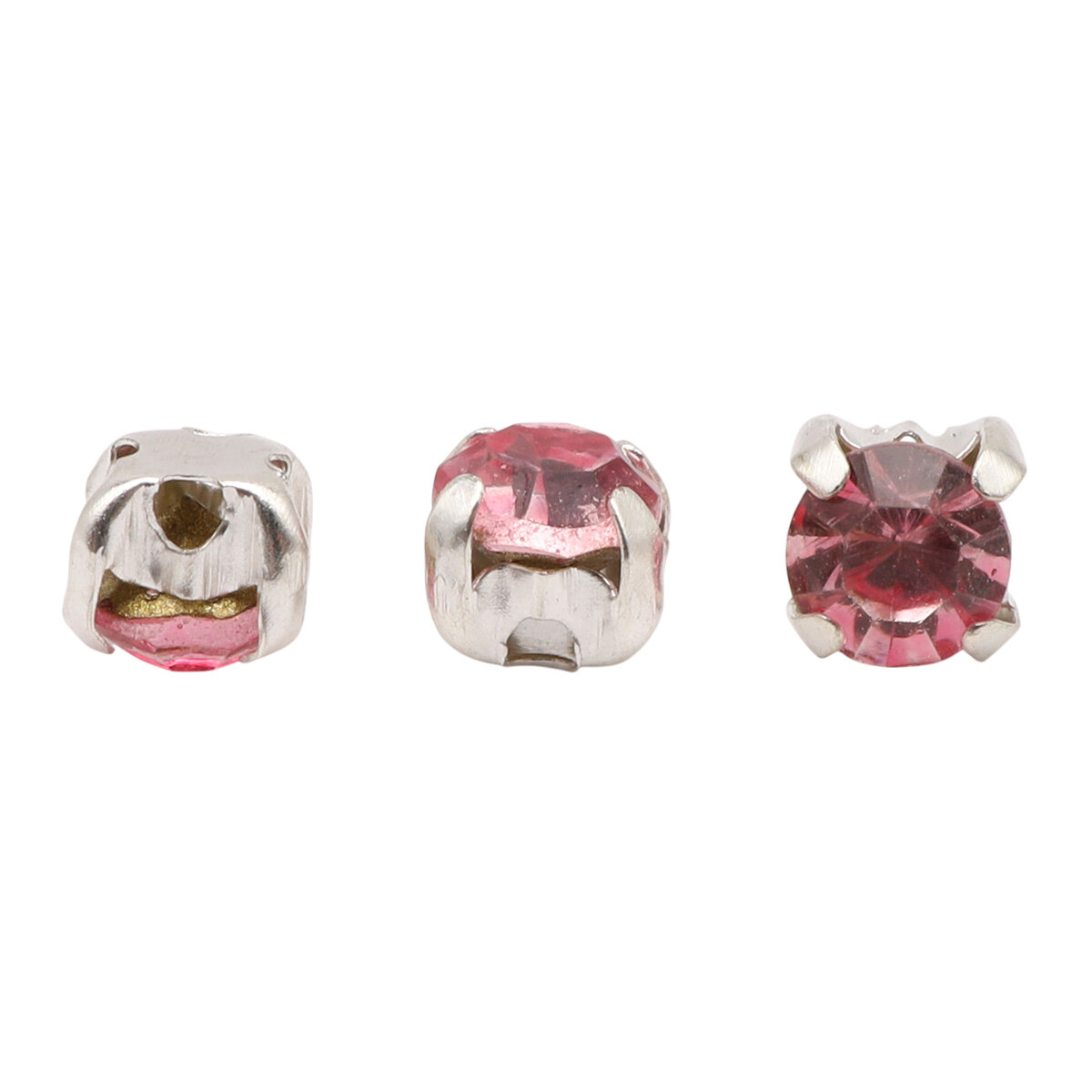 Хрустальные стразы в цапах круглые (серебро), 4 мм, Astra&Craft, 4AR159/166 (светло-розовый), 50 шт