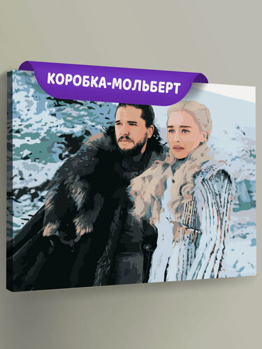 Изображение товара Картина по номерам на холсте с подрамником "Игра престолов: Дейнерис Таргариен и Джон Сноу 3" Раскраска 40x50 см, Фильмы