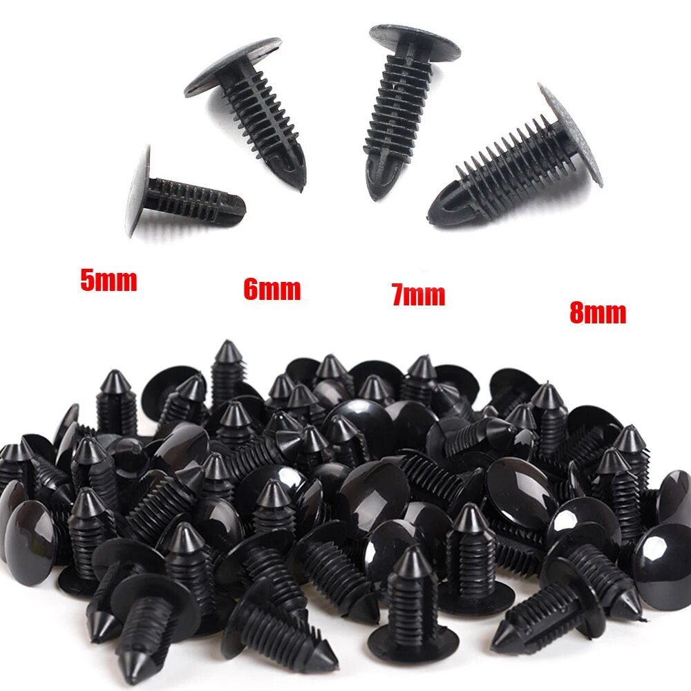 40 шт. смешанные черные пластиковые заклепки нажимные заклепки 5 мм 6 мм 7 мм 8 мм багажник автомобиля панель отделки крыши крепежный зажим универсальный фиксатор автомобиля