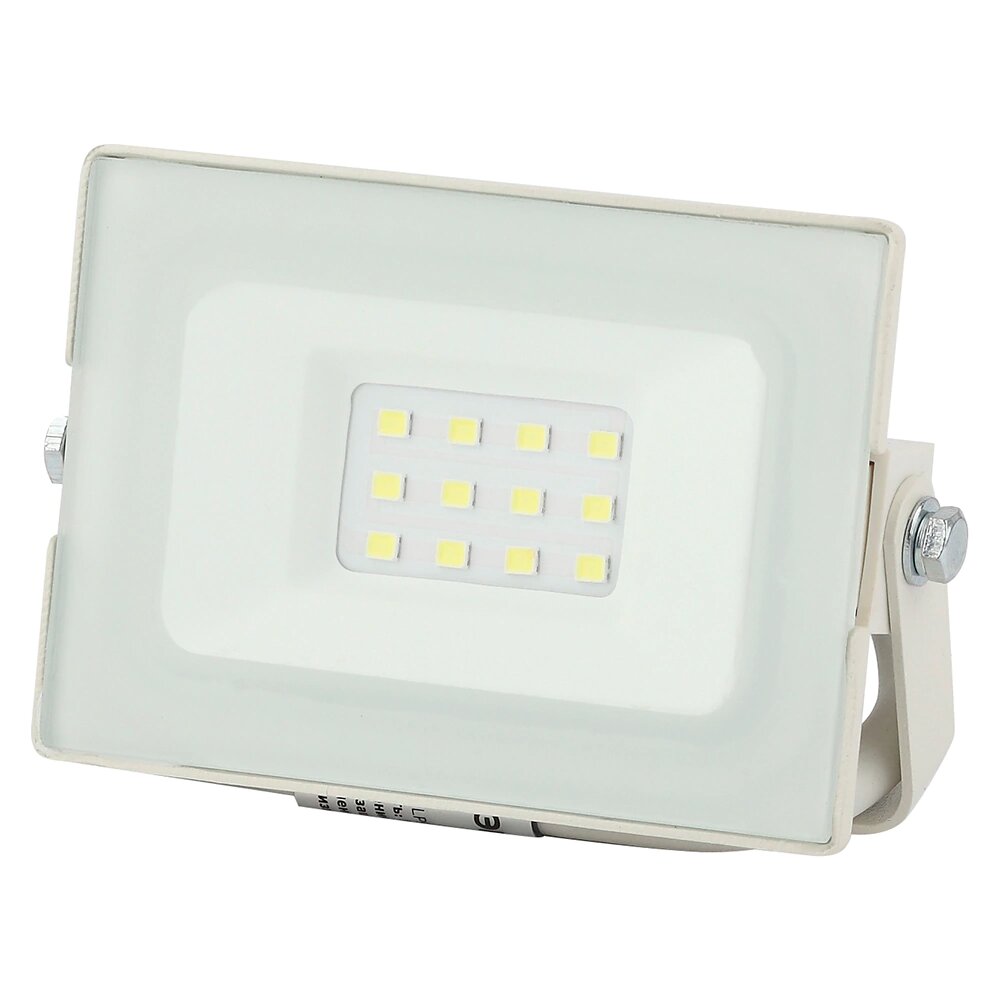 Прожектор светодиодный 10 Вт холодный 6500 K корпус - белый IP65 ЭРА