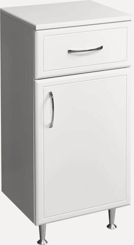 Изображение товара Тумба в ванную Stella Polar Концепт 35 напольная, 36 см, белая, глянцевая, тумба для ванной, из МДФ, с выдвижными ящиками, с дверками, с доводчиками