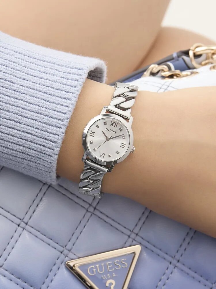 Наручные часы GUESS, серебряный, серый