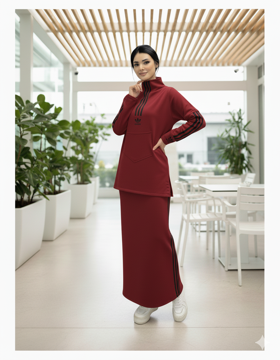 Платье  ayollar uchun uy kiyimi, ko'ylak komplekt, размер ovesize, красный