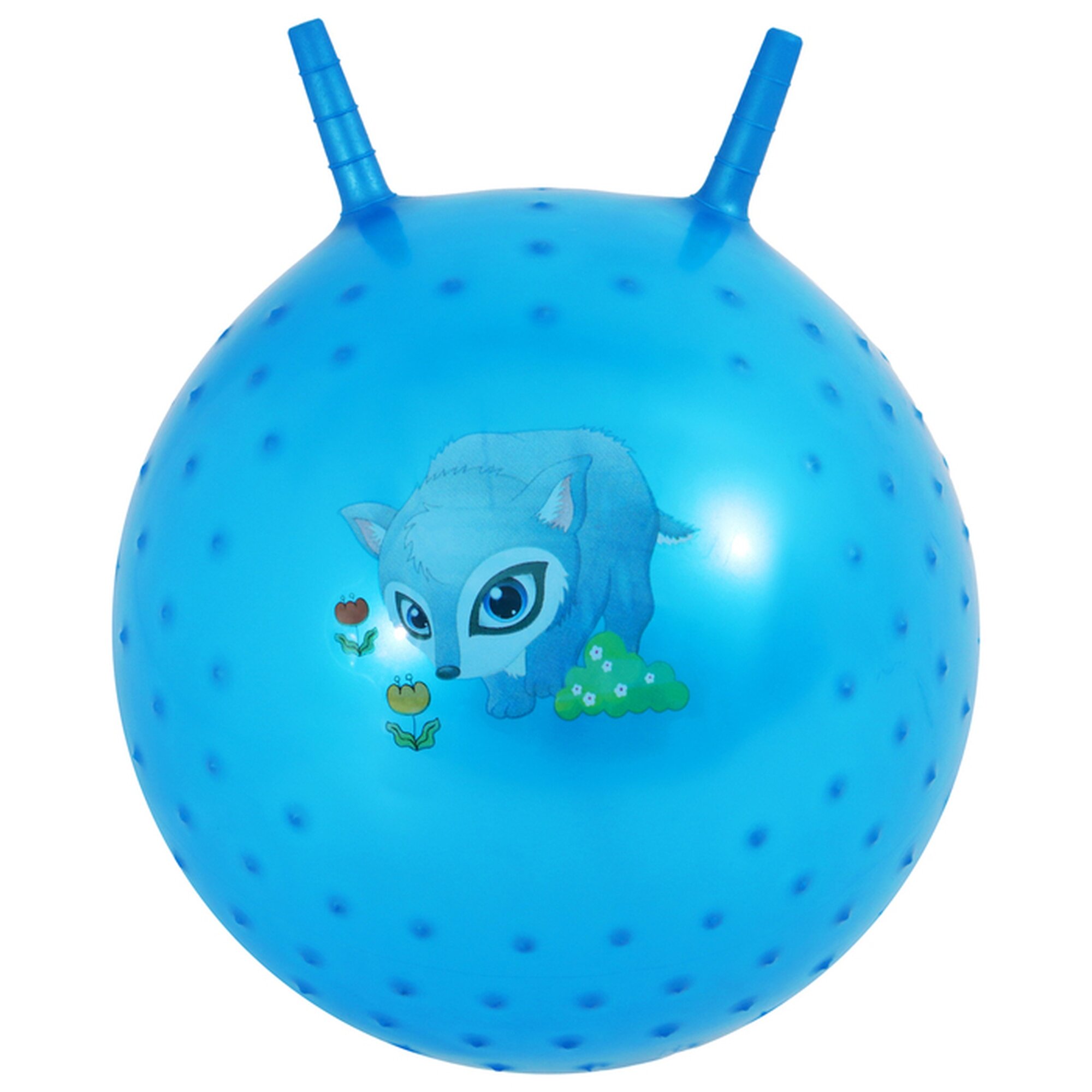 Мяч-прыгун с рожками «Счастливые улыбки» массажный d=55 см 420 г микс