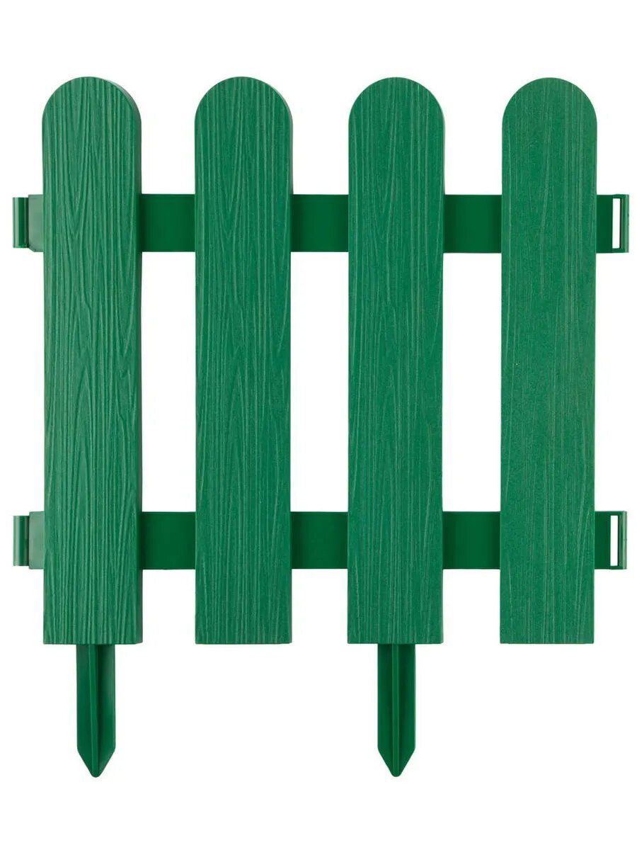 Штакетник 29 х 224 см зеленый 7 секций декоративный заб
