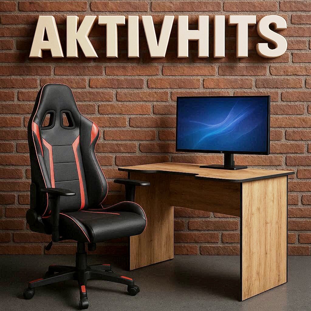 Игровой компьютерный стол AKTIVHITS Вотан/черный. 120х75х78см