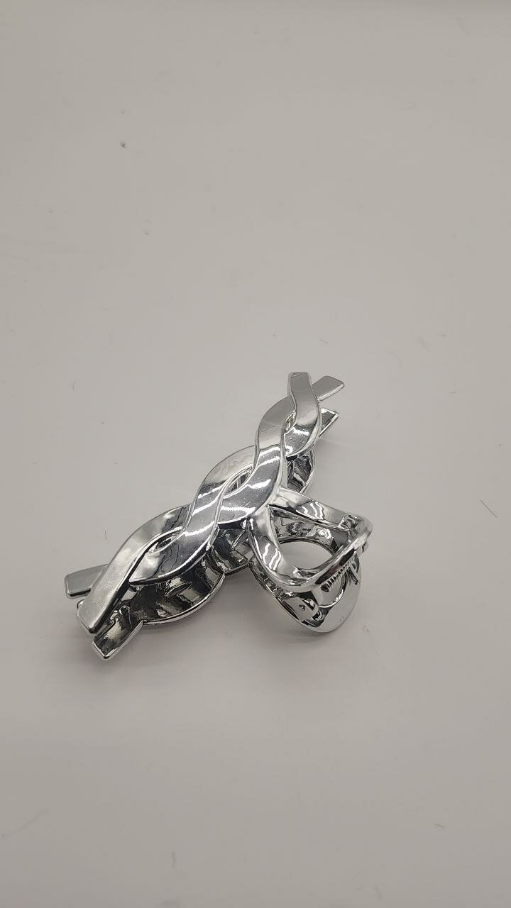 Крабик для волос серебренного цвета , заколка для девушек — фото 1