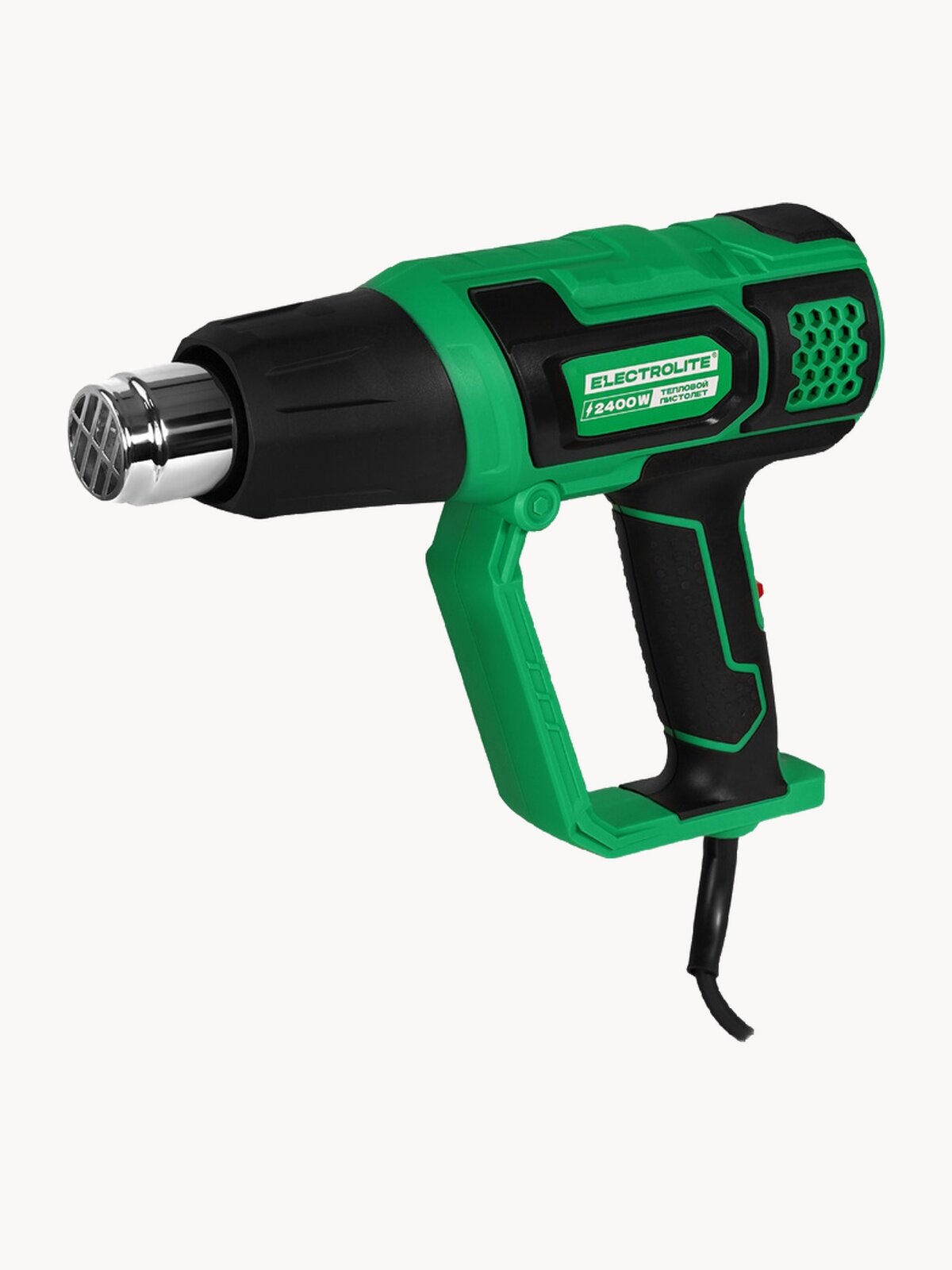 Строительный фен Electrolite 2400E, серый, плавная регулировка температуры, 4 насадки, 2400Вт
