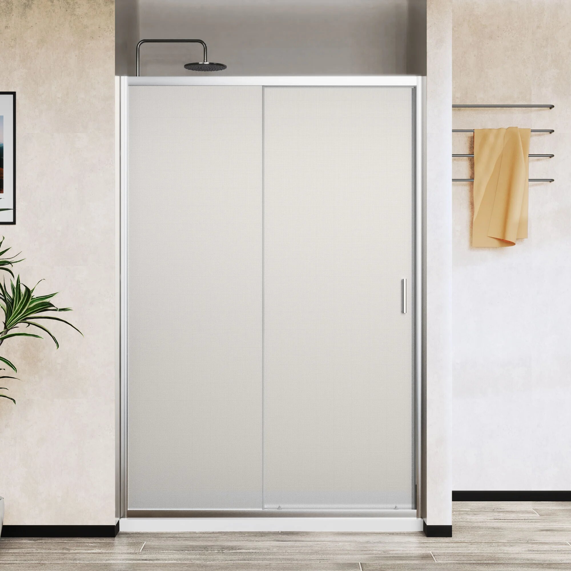 Душевая дверь в нишу Vincea City VDS-5CT140MT стеклянная раздвижная 140 см угловая итальянская