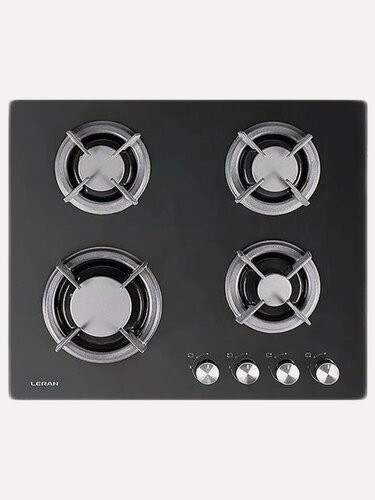 Изображение товара Варочная панель Leran Basic GH 64002, газовая, 4 конфорки, закаленное стекло, черная