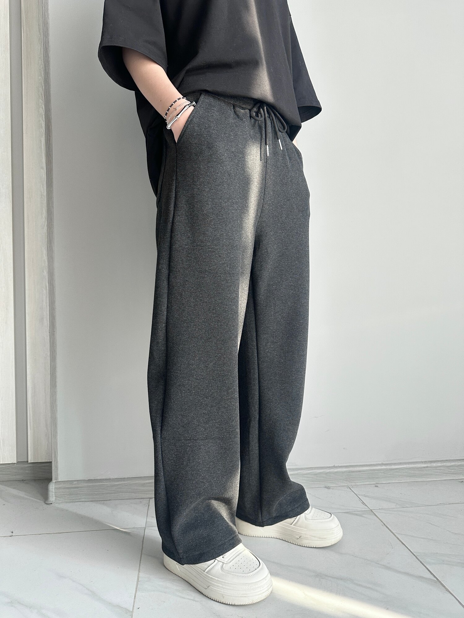 Брюки утеплённые INK Темно-серый, размер M, Темно-серые — фото 1