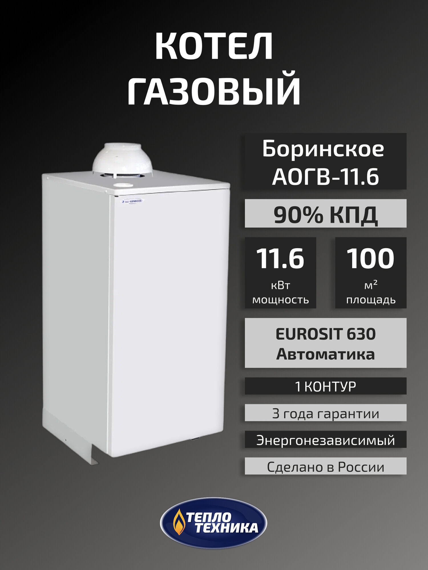 Газовый котел напольный Боринское АОГВ-116 Eurosit одноконтурный