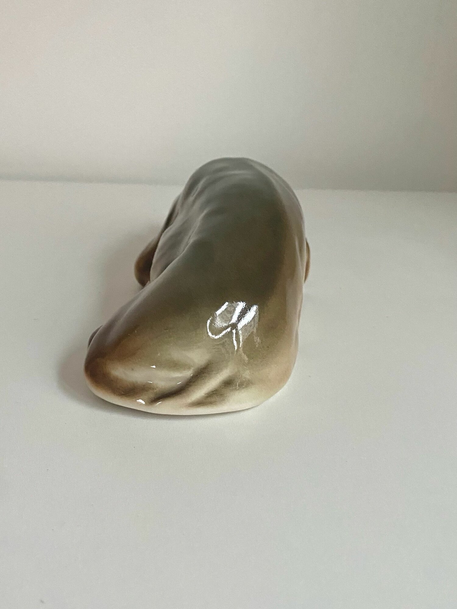 Статуэтка "Бегемот" Фарфор. СССР. ЛФЗ, скульптор Б. Я. Воробьев. Длина: 23 см. — фото 1