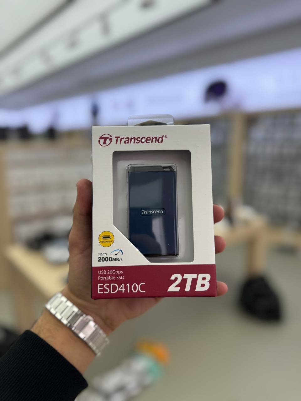Внешний SSD Transcend ESD410C, 2ТБ, 3D V-NAND, USB 3.2, разъём Type-C