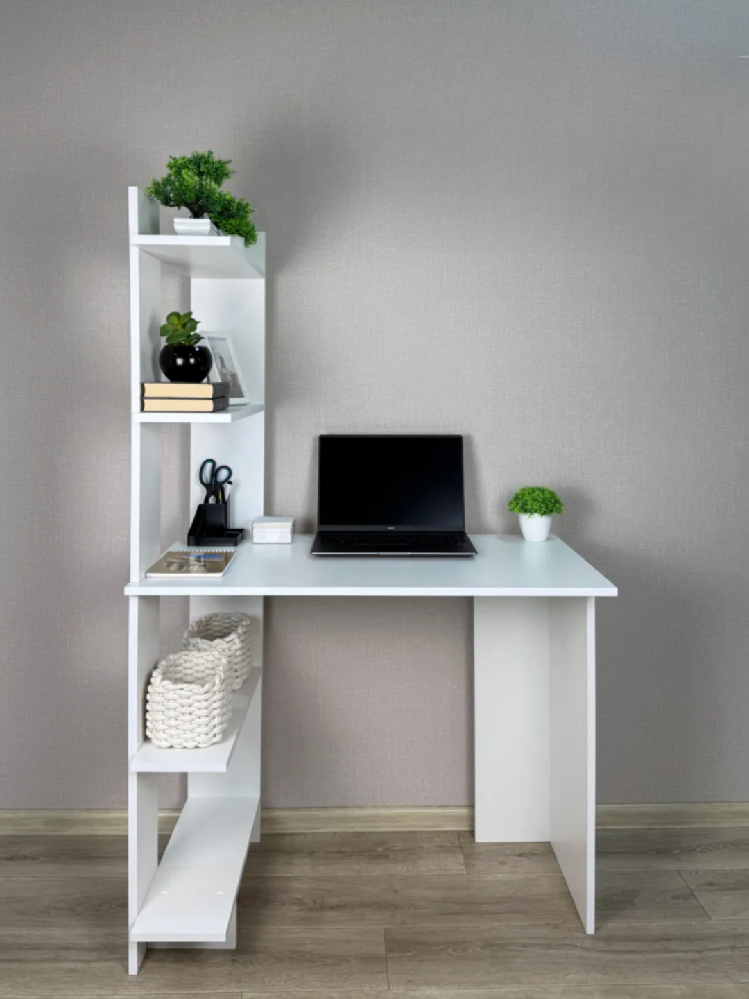Белый компактный рабочий стол для дома и офиса, для учебы — фото 1