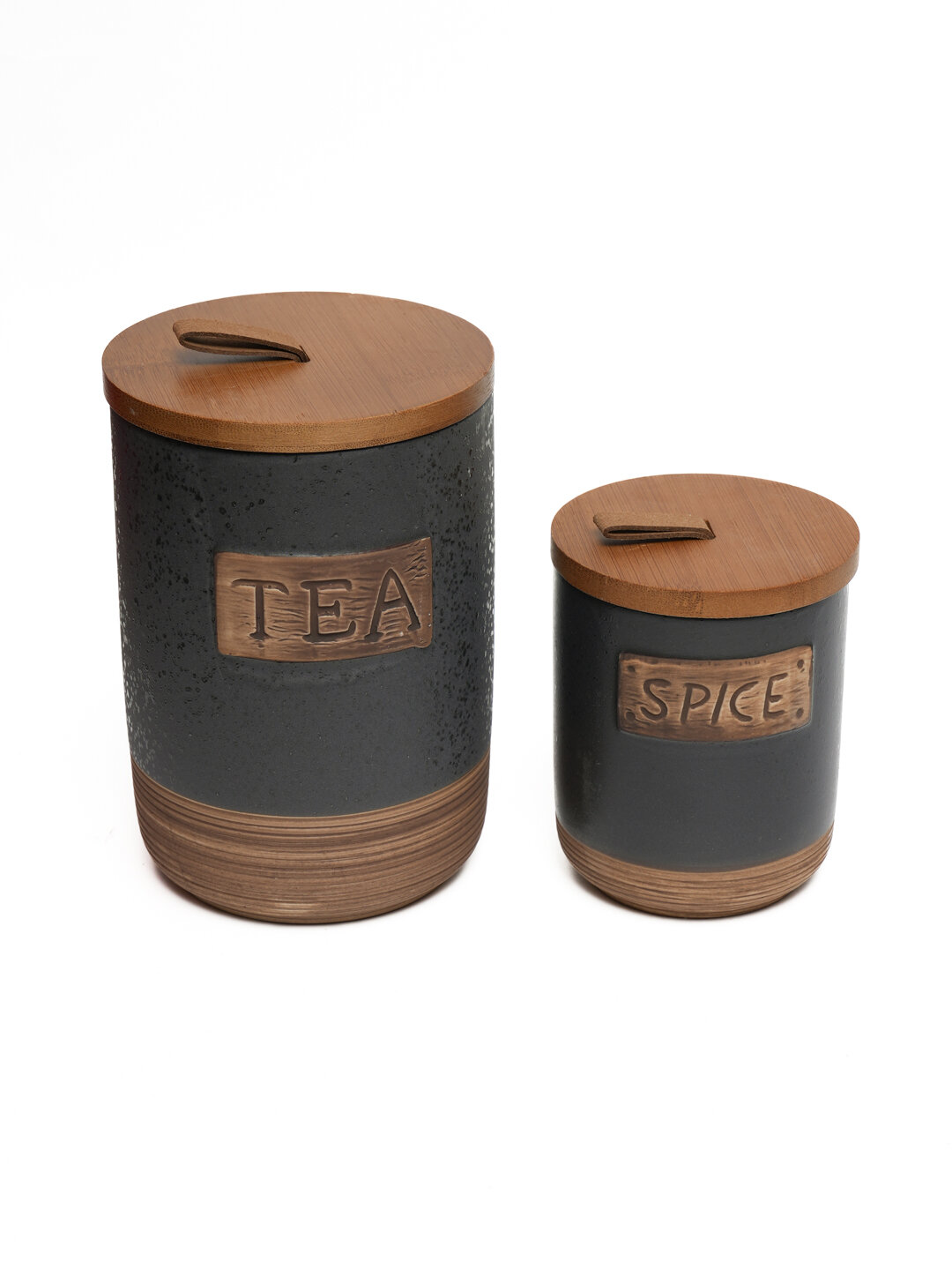 Набор для специй, керамический, с подставкой, 7 предметов, бело-серый — фото 1