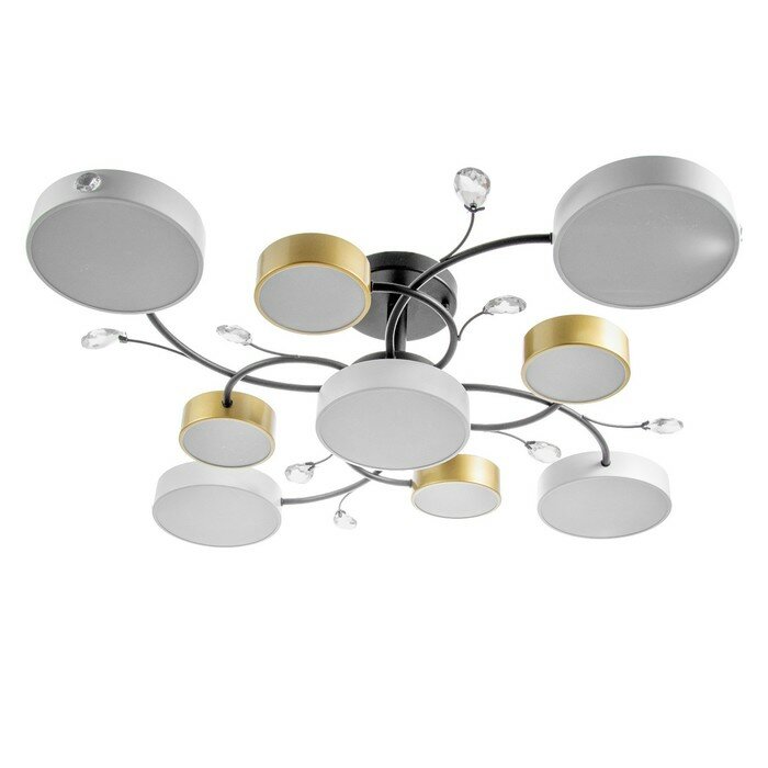Люстра «Ассами» 9х LED 216 Вт 3000-6000К бело-золотой 93×93×21 см BayerLux
