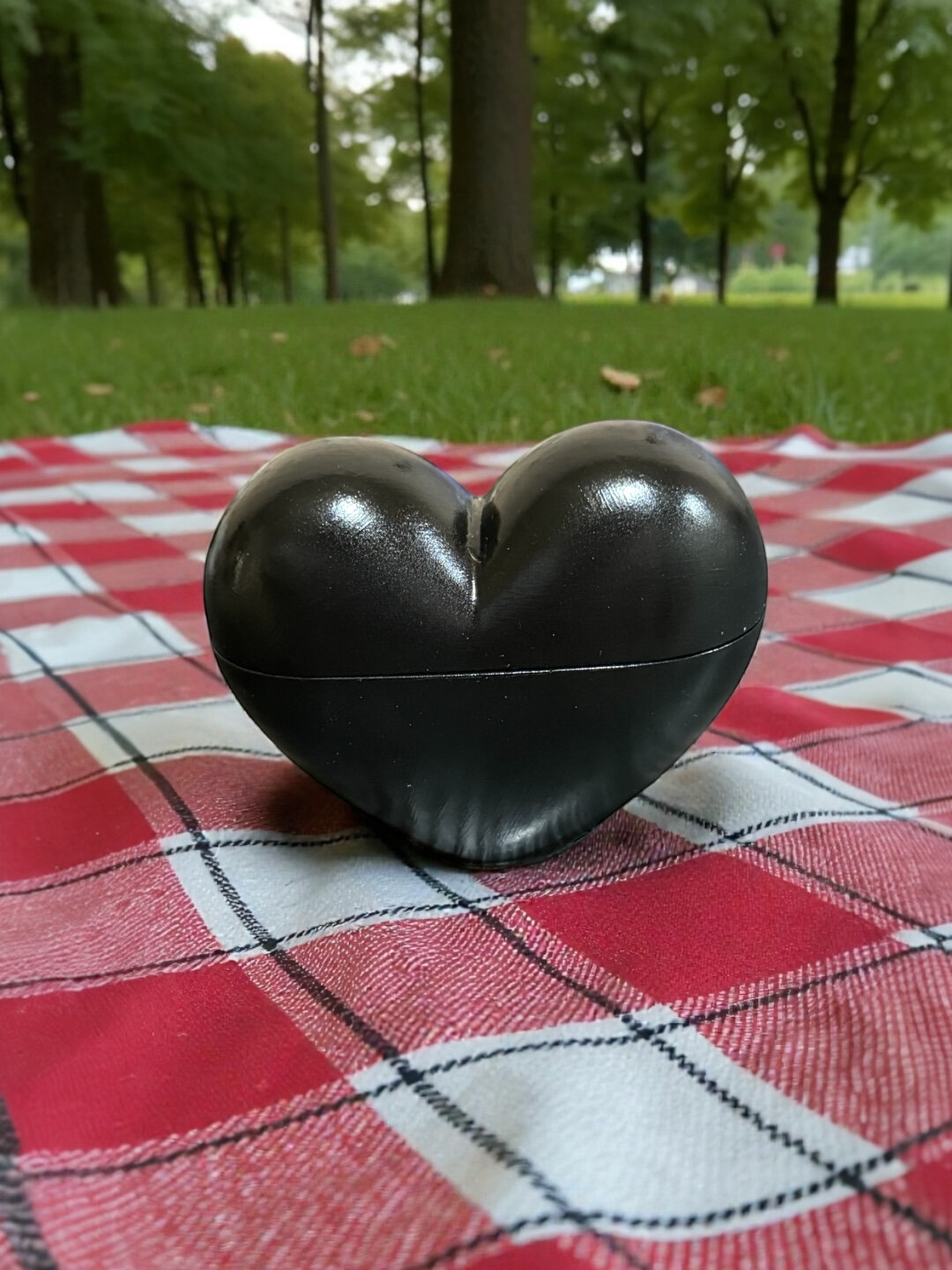 Декоративная арома-свеча, "Сердце", черный цвет, интерьерная, из гипса