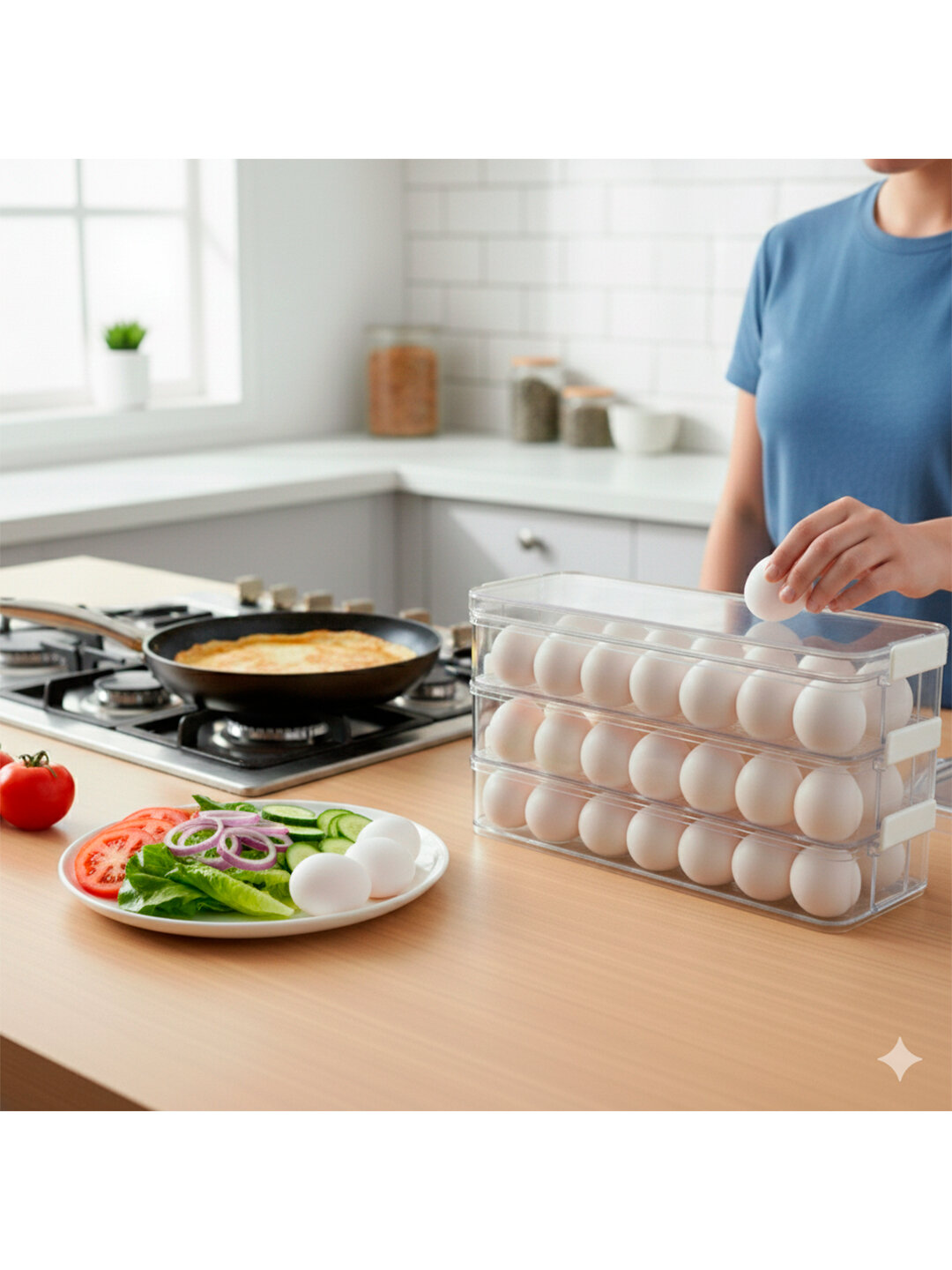 Прозрачный контейнер для яиц, 36 ячеек — фото 1