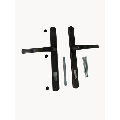 Нажимной гарнитур 92 мм Универсальная ручка на планке для алюминиевых и пластиковых дверей коричневый