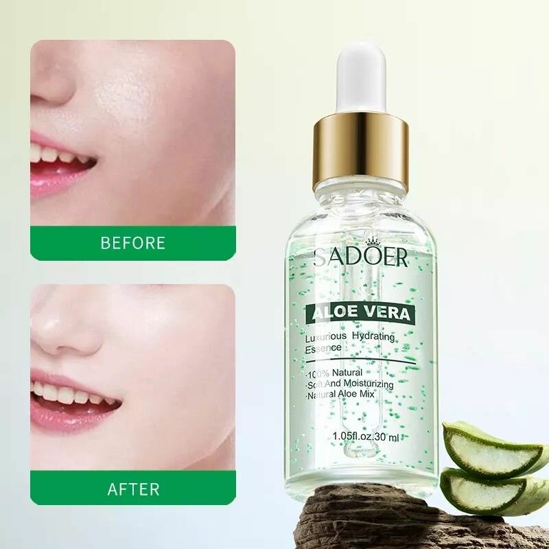 SADOER. Увлажняющая сыворотка для лица Aloe Vera с питательным соком алоэ, 30мл.
