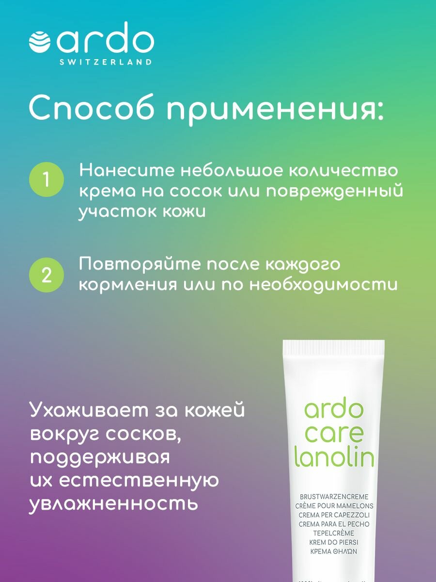 Косметика Для Кормящих ARDO Крем ланолиновый для сухой кожи сосков, губ, лица и тела, 30 мл