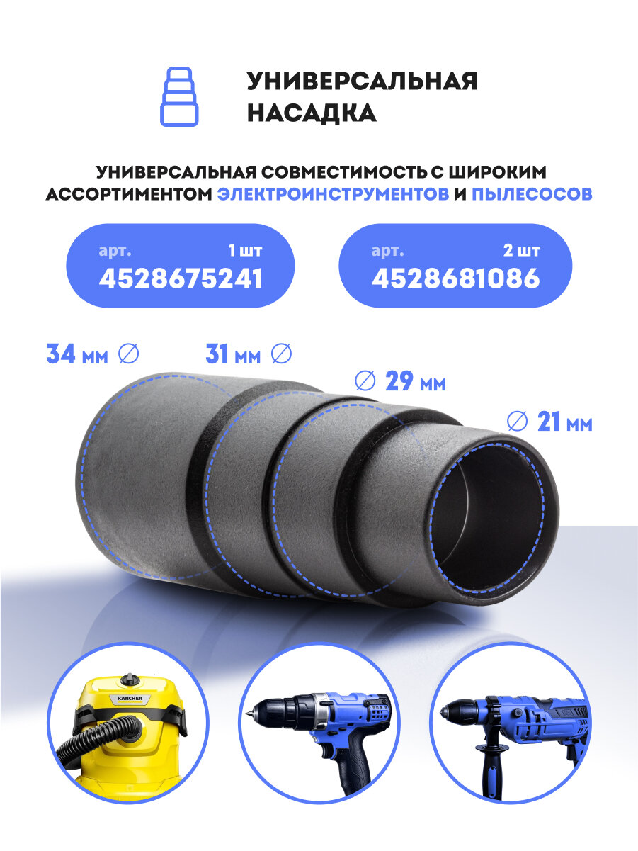 Шланг для пылесоса 35х42 мм 2 метра универсальный гофрированный — фото 1