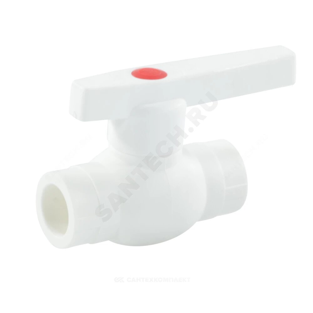 Кран шаровой PP-R белый Дн 25 внутренняя пайка OPTIMA VALFEX VALF 10145025