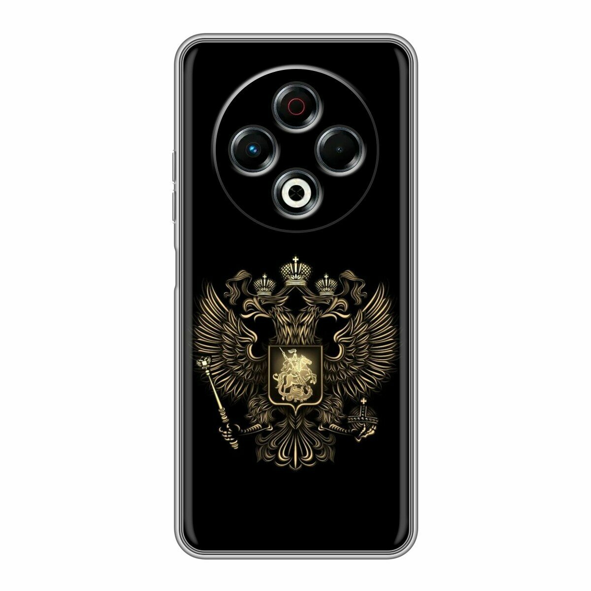 Чехол для Tecno Spark 30 4G с принтом для мужчин с золотым гербом России (Техно Спарк 30 4G) — фото 1