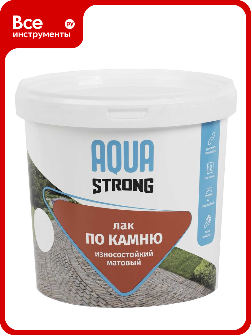 Лак по камню износостойкий Aquastrong матовый 10 кг/1 л 4607130865088