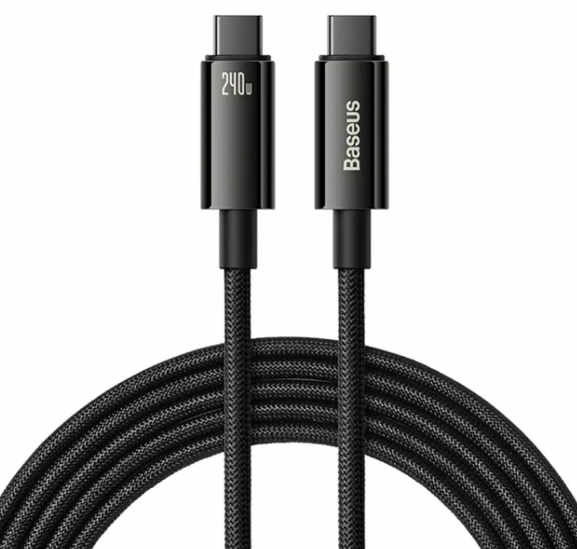 Кабель USB-C - USB-C Baseus Tungsten Gold 240W 1 метр черный
