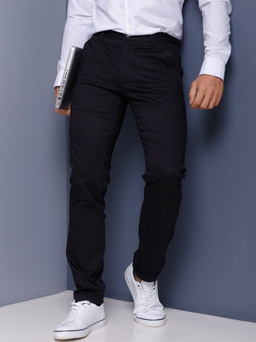 Брюки чинос MkJeans Чинос, размер 29, черный