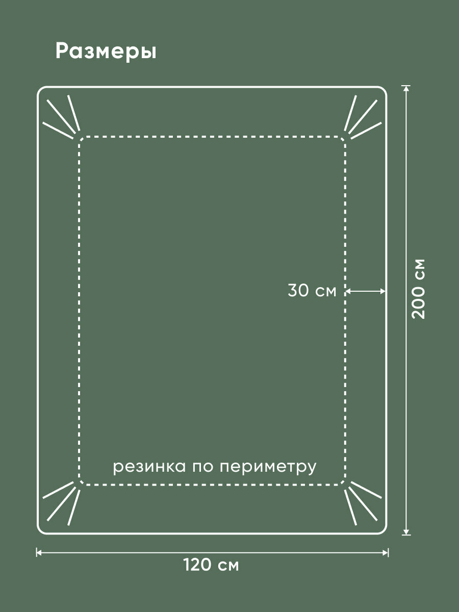 Простыня на резинке Askona (Аскона) Lite Home Хвойный 120x200x30 — фото 1