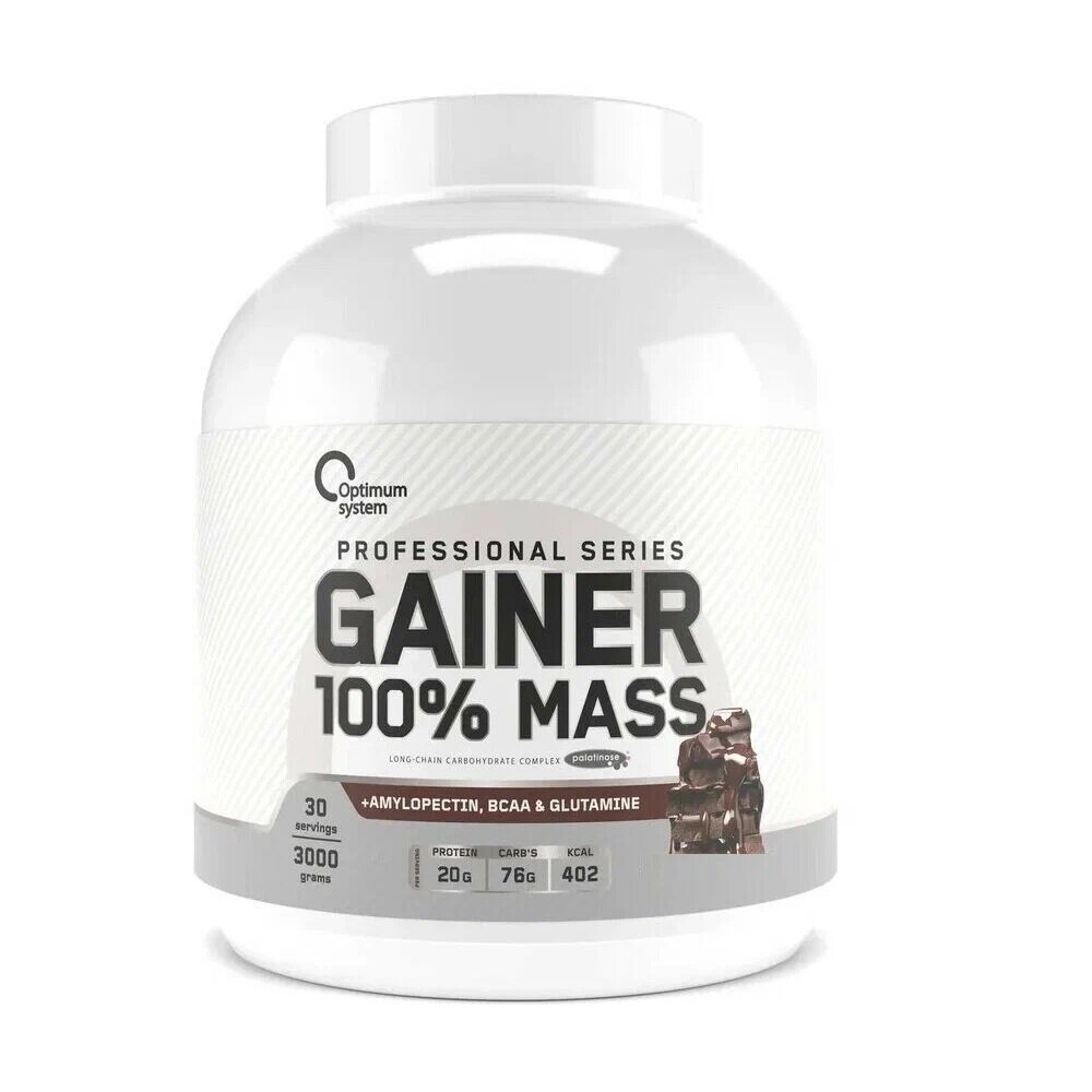 Гейнер мультикомпонентный 100% Mass Gainer 3000 гр (Optimum System) Шоколад