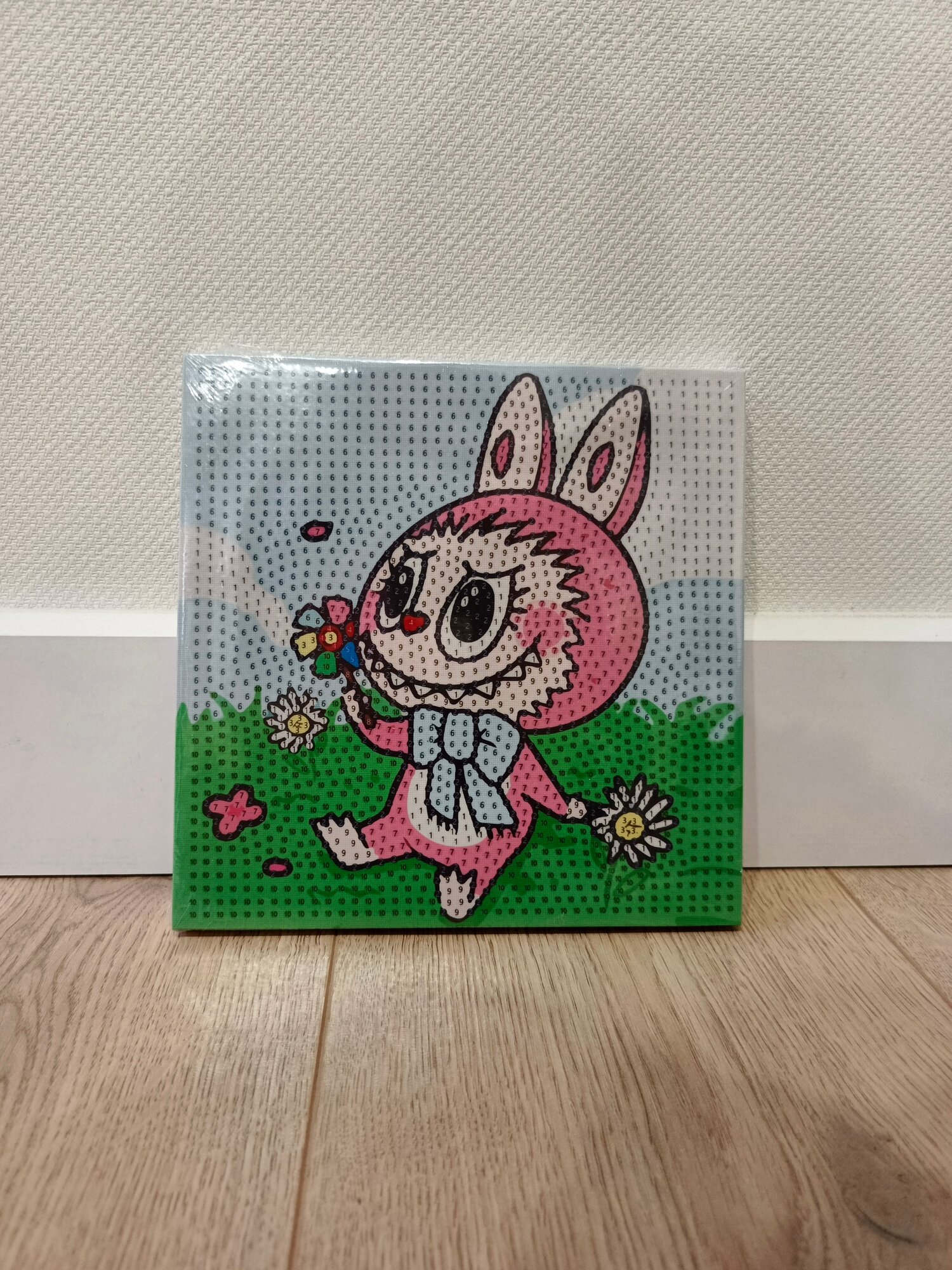 Алмазная мозаика, по цветам и номерам, на подрамнике, картонная основа, 20x20 см