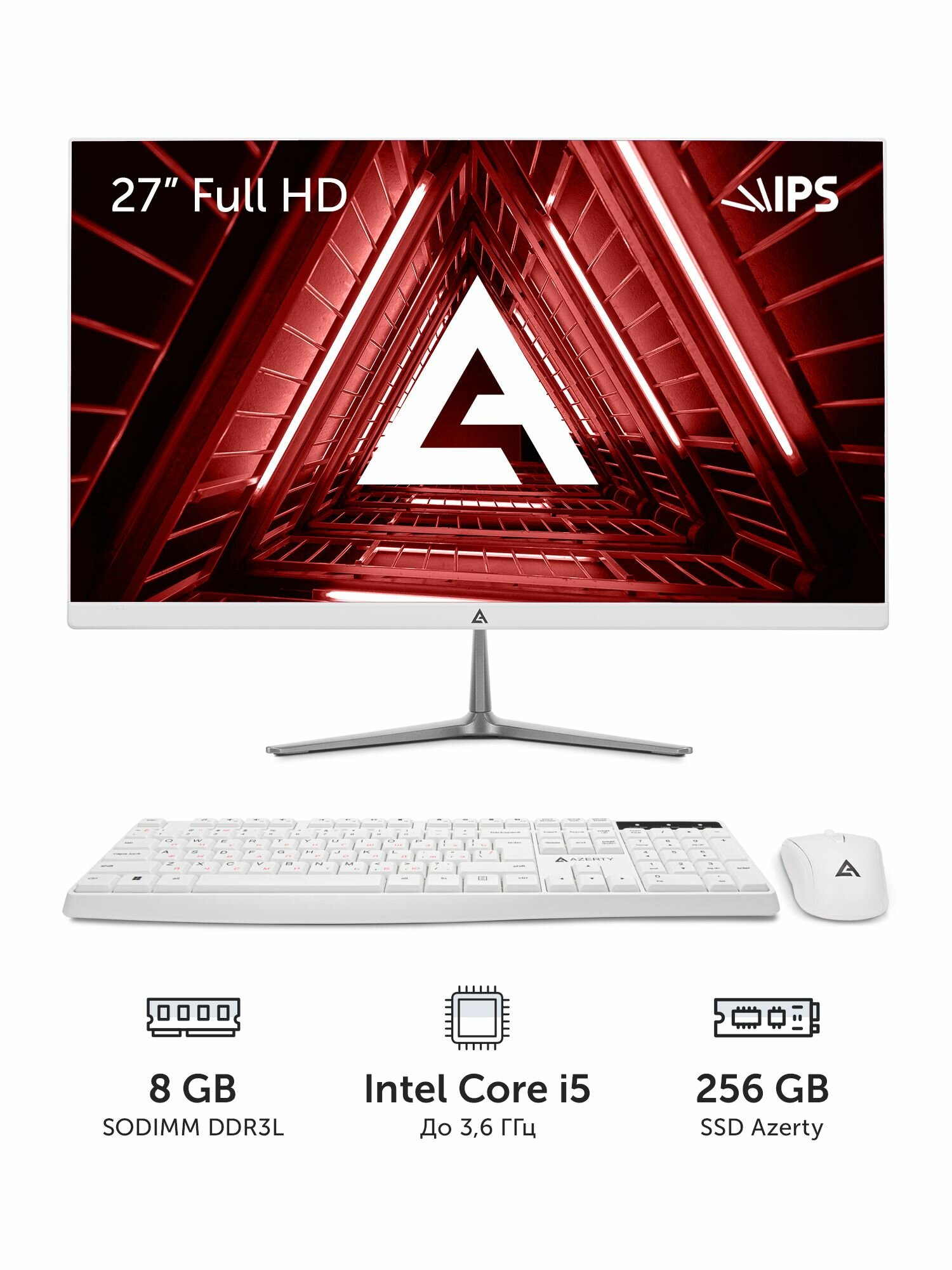 Моноблок Azerty AZ-2720 (27" IPS 1920x1080, Intel i5-4570s 4x2.9GHz, 8Gb DDR3L, 256Gb SSD)
