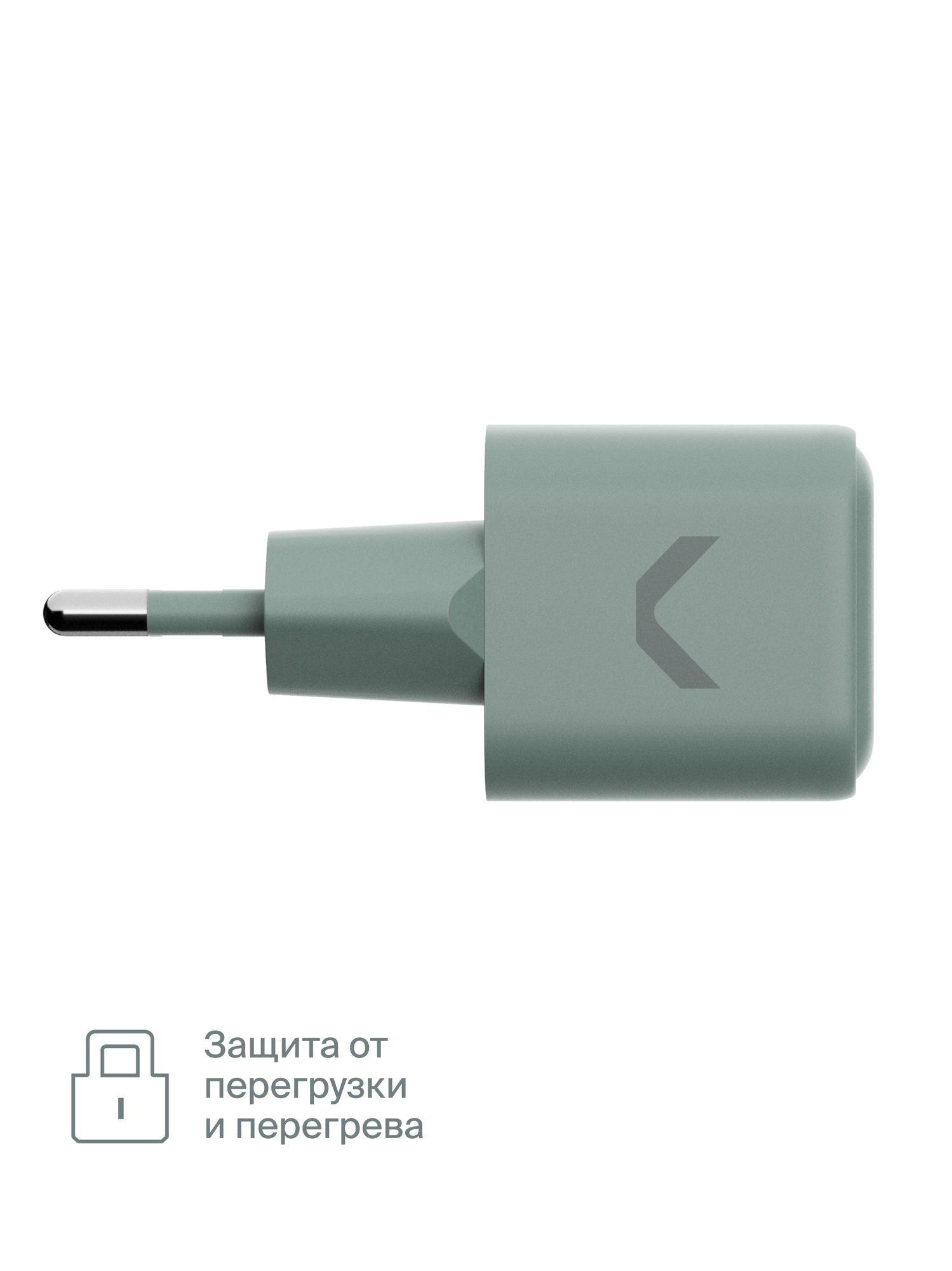 Быстрое зарядное устройство COMMO 35W Mini Charger 1xUSB-C, 35 Вт, Серо-зелёный — фото 1