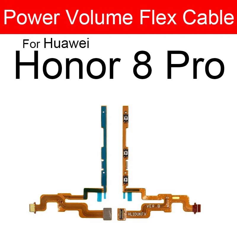 Гибкий кабель с регулировкой громкости для Huawei Honor 8 8x 8C 9 9i 9X 10 10i 20i 20 20s Lite Pro Max Сменные запасные части Honor 8 Pro