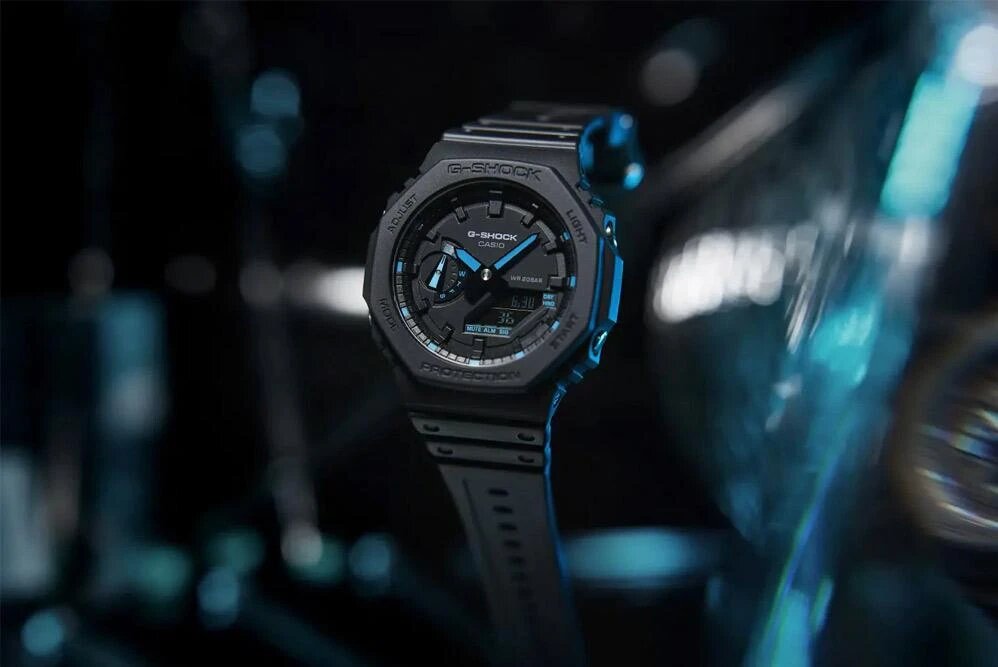 Наручные часы CASIO G-Shock, черный, бирюзовый — фото 1
