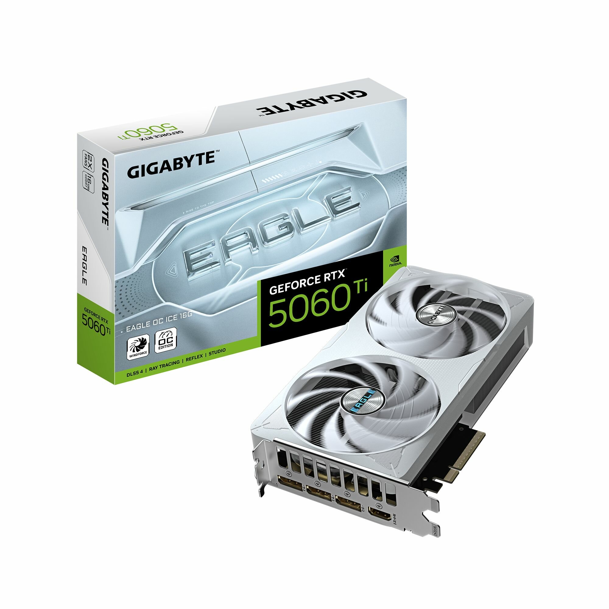 Видеокарта Gigabyte NVIDIA GeForce RTX 5060 Ti EAGLE ICE OC 16 ГБ GV-N506TEAGLEOC ICE-16GD