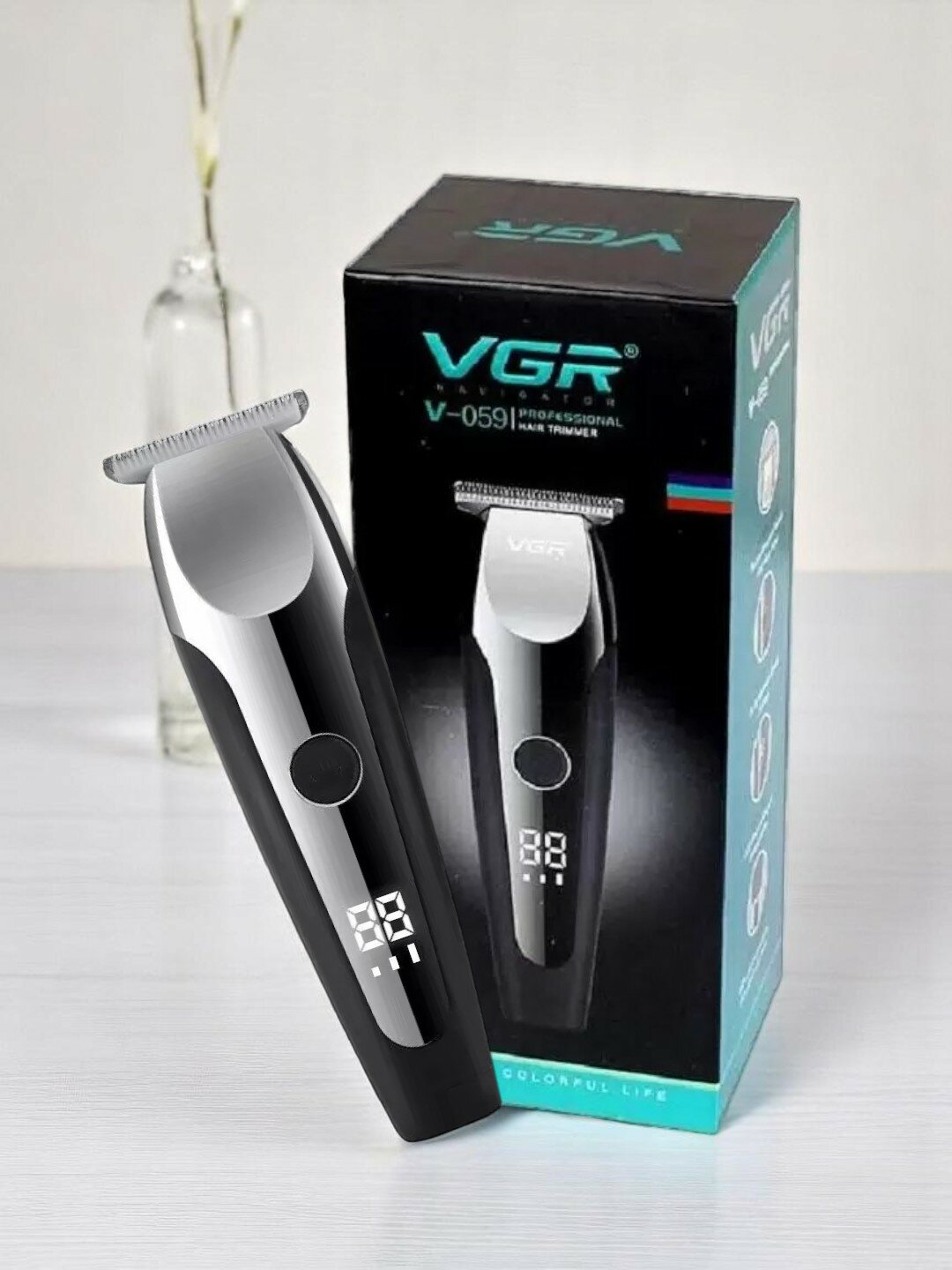 Триммер для бороды VGR V-059 , для волос, для бороды, черный — фото 1