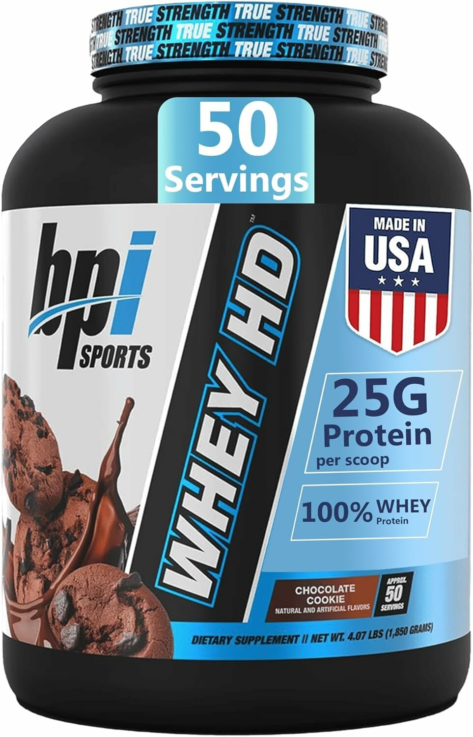 Протеин BPI Sports Whey HD Ultra Premium Chocolate Cookie, 50 порций, 1.8 кг