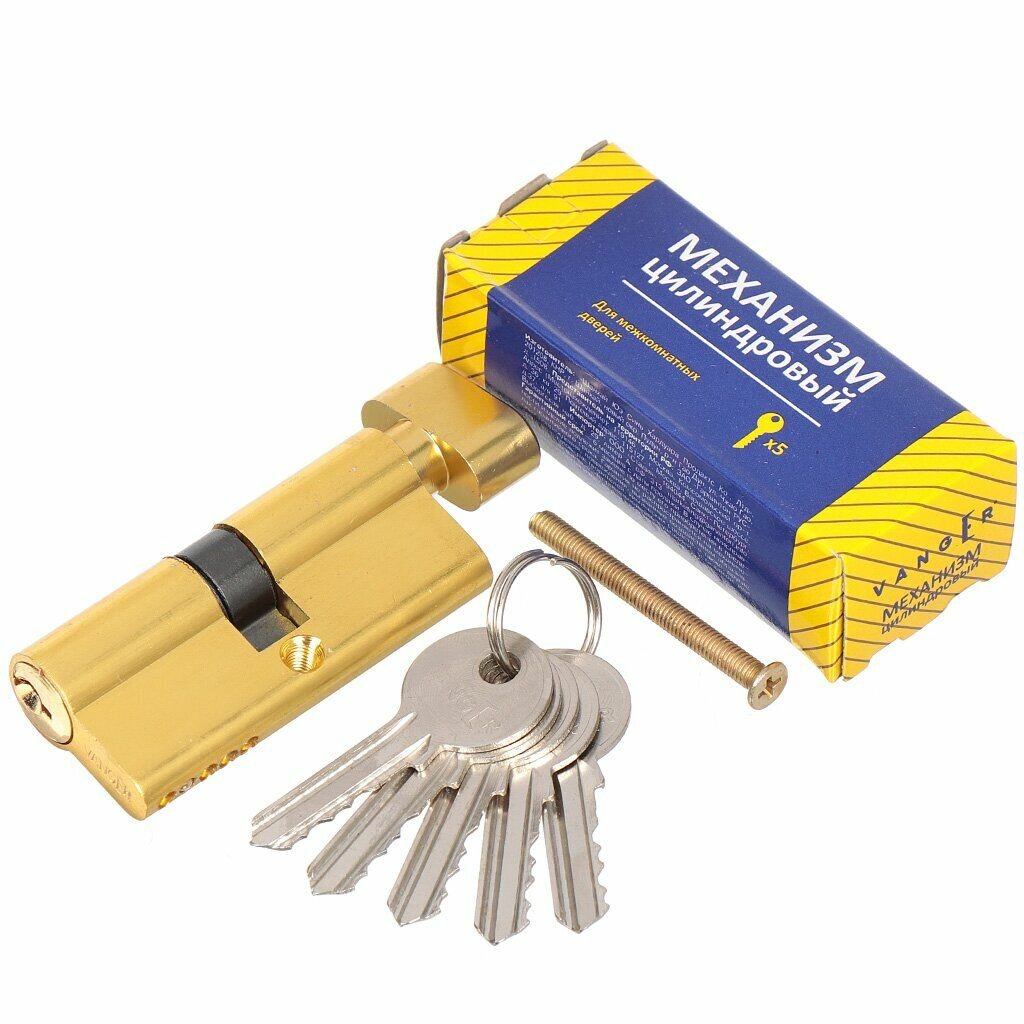 Личинка замка Vanger для двери алюминий 70 мм золото 35/35 мм