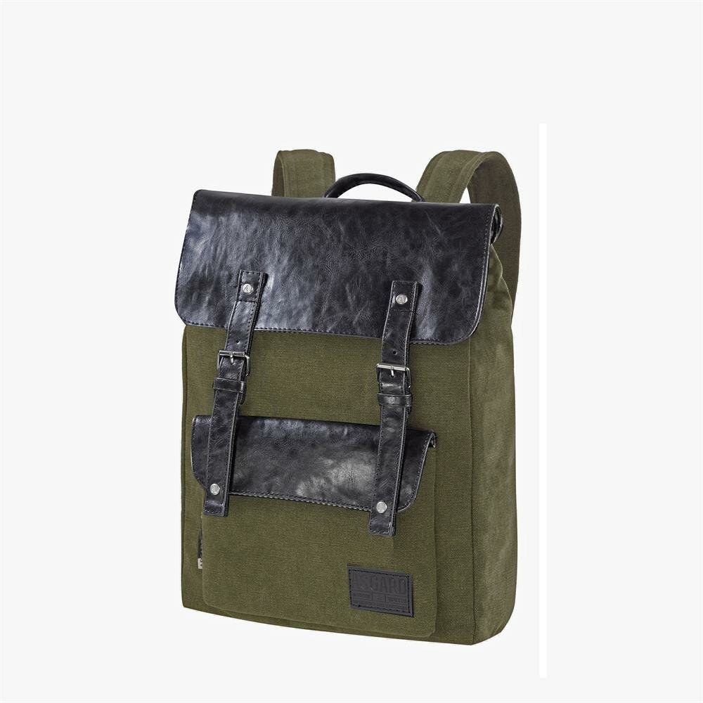 Рюкзак из брезента и искусственной кожи Asgard Р-5546 Хаки-Черный