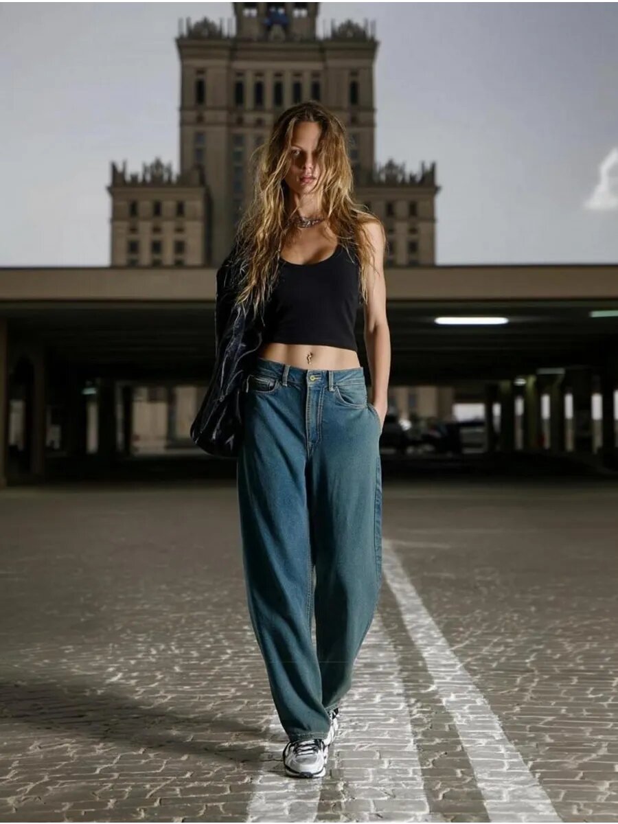 Джинсы бананы Телодвижения джинсы, размер 170-104-110 (52) 2XL, сине-зеленый