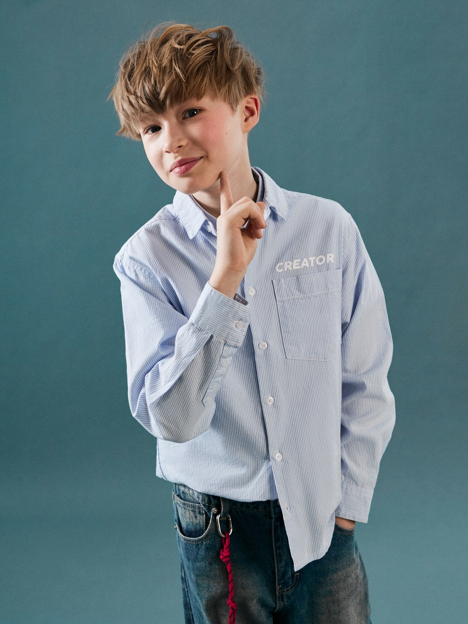 Рубашка Acoola, размер 128, голубой