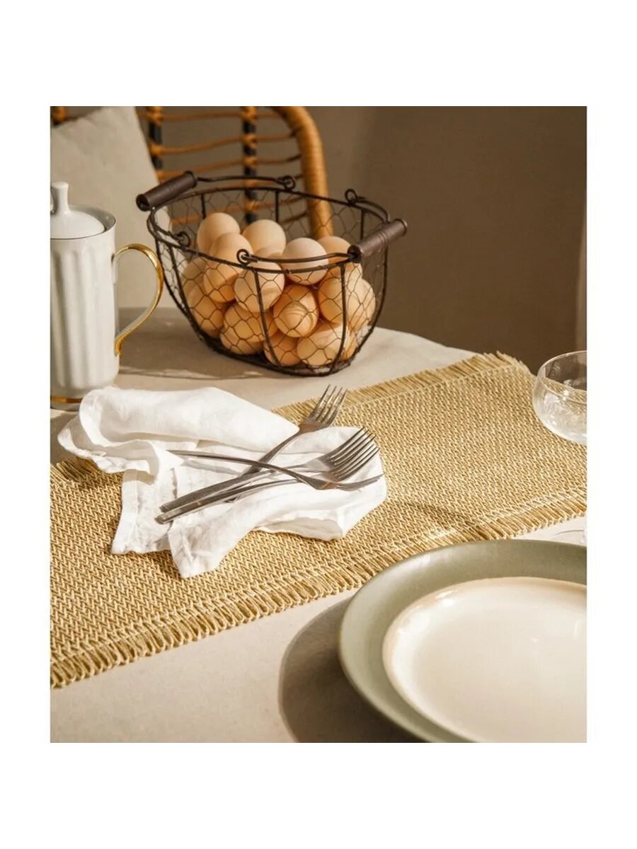 Дорожка для стола из натуральных материалов 30х120 см