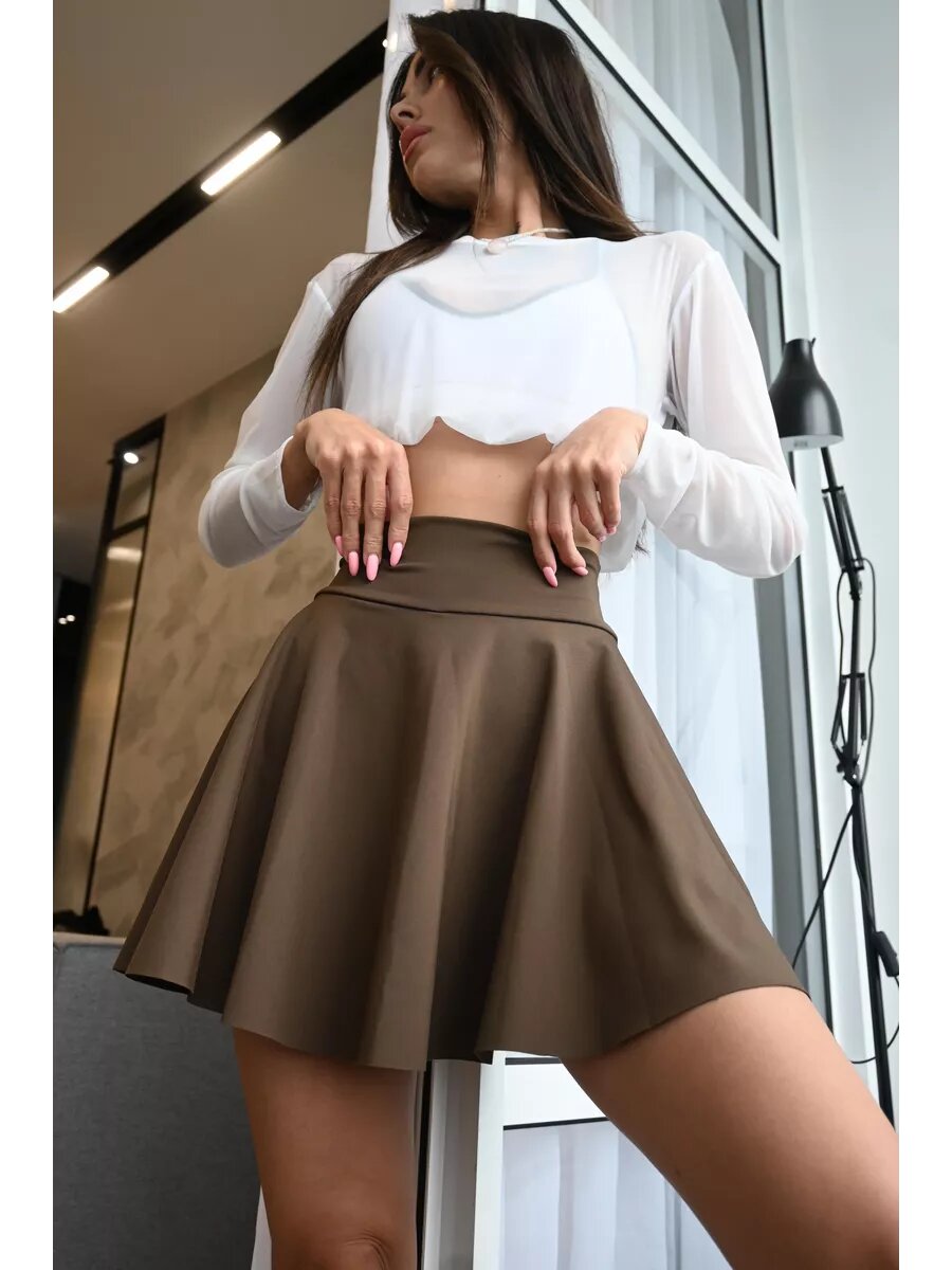 Шорты спортивные KseniaESM_fitwear размер XL коричневый белый