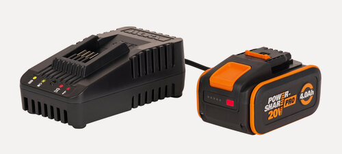 Изображение товара Комплект WORX WA3604: аккумулятор 4 А*ч, 20 В и зарядное устройство 2 А, 20 В, коробка